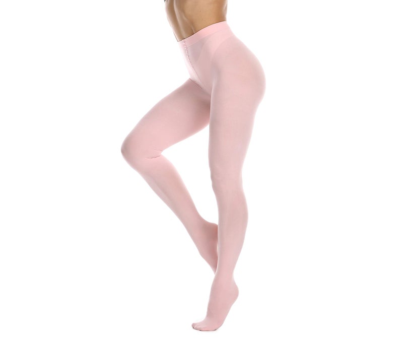 Frola Women's 80 Denier Soft Semi Opaque Solid Color Footed Pantyhose Tights((Small-Medium,Pink) - Image 3